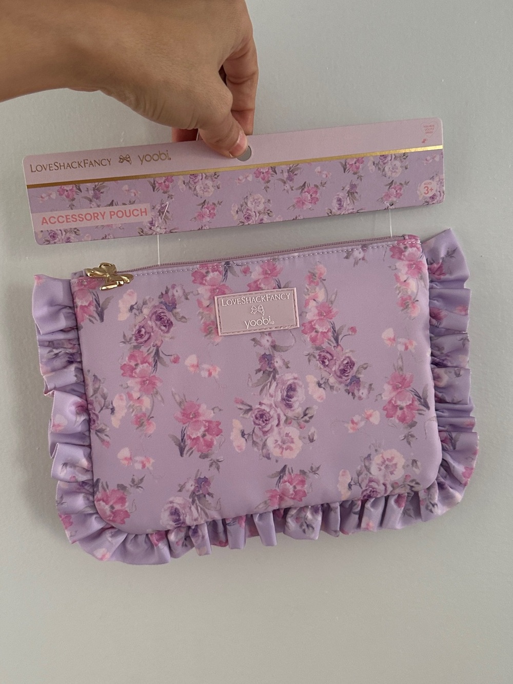 NWT LoveShackFancy x Target Yoobi Happy Thoughts Pouch with Ruffles!